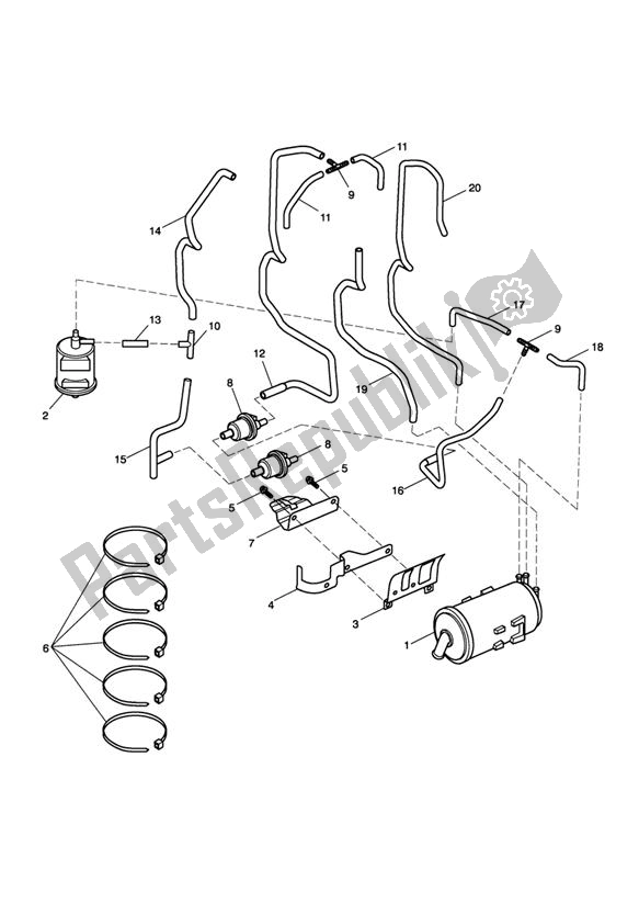 All parts for the Evap. Loss Control System - 254727 > California Only of the Triumph America Carburettor 790 2002 - 2007